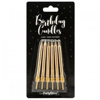 Candles with Holder - Gold